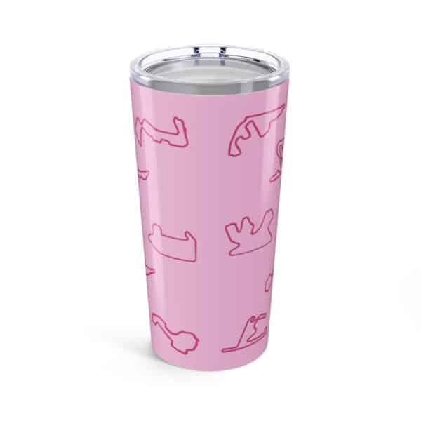 Pink 20oz Racing Tumbler – Insulated Stainless Steel Travel Coffee Cup for Racing Fans - Image 2