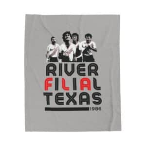 Retro River Plate Texas Plush Blanket – Cozy Soft Throw for Sports Fans & Home Decor T-shirts