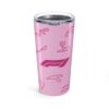 Pink 20oz Racing Tumbler – Insulated Stainless Steel Travel Coffee Cup for Racing Fans Mugs-Cups