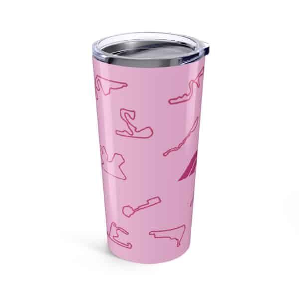 Pink 20oz Racing Tumbler – Insulated Stainless Steel Travel Coffee Cup for Racing Fans - Image 3