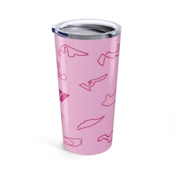 Pink 20oz Racing Tumbler – Insulated Stainless Steel Travel Coffee Cup for Racing Fans - Image 4